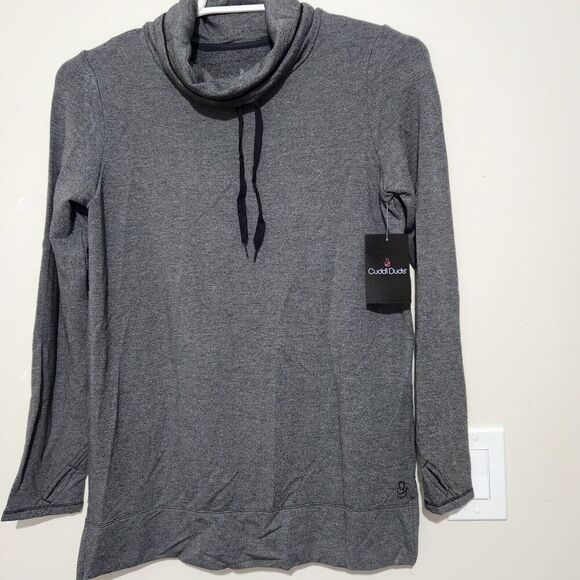 Cuddl Duds Ultra Cozy Thermal Shirt Small Heater Charcoal Thumbholes - Picture 2 of 9